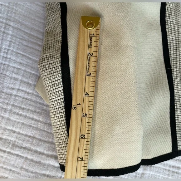Ann Taylor Ivory and Black Trim Open-Front Blazer - Picture 11 of 11